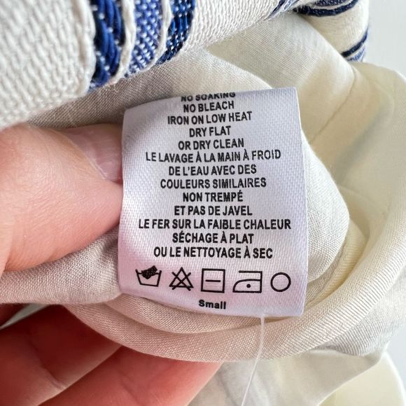 Anthropologie Greylin Blue Striped Josie Romper Shorts Size M Belted Soft - Picture 15 of 16